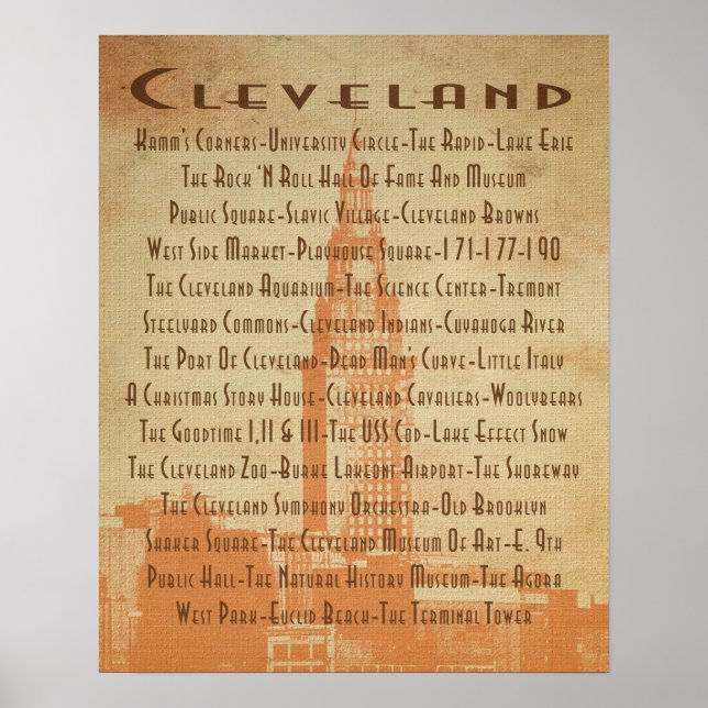 Póster Cleveland - Son monumentos y barrios (Frente)