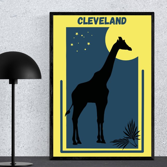 Póster Cleveland Zoo Ohio Vintage Giraffe (Subido por el creador)