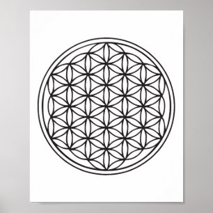 Póster Clic Flor De La Vida Geometría Sagrada Yoga Nueva