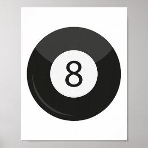 Póster Clic Magic 8 Eight Ll Billiards Pool Player Adulto
