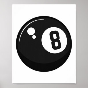 Póster Clic Magic 8 Eight Ll Billiards Pool Player Adulto
