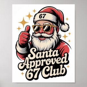 Póster Clic Navidad 67 Santa Meme - Retro Santa Aprueba