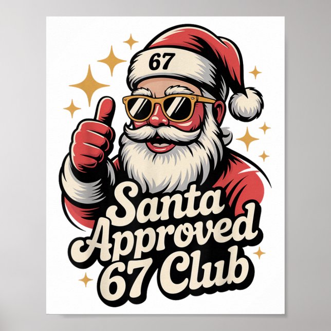Póster Clic Navidad 67 Santa Meme - Retro Santa Aprueba (Frente)