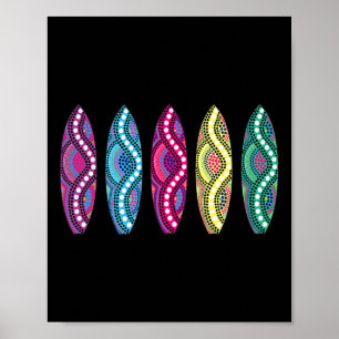 Póster Clic Surfboard Quiver- Diseño Colorido Inspirado e