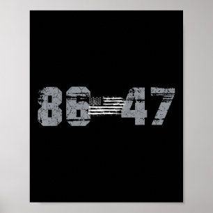 Póster Clic Vintage 80s Estilo 86 47 Anti Trump 8647 _1