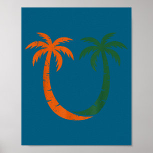 Póster Clic Vintage Años 90 Palmeras de Miami Um 