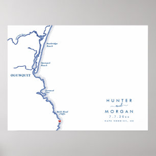 Póster Cliff House Maine Boda Poster del libro de invitad