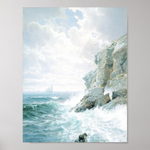Póster Cliff Purgatorio William Trost Richards Seascape