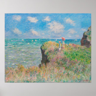 Póster Cliff Walk at Pourville (1882) by Claude Monet