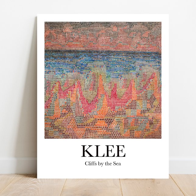 Póster Cliffs by the Sea by Paul Klee (Klee's masterpiece "Cliffs by the Sea" on YOUR wall! Museum-quality poster)