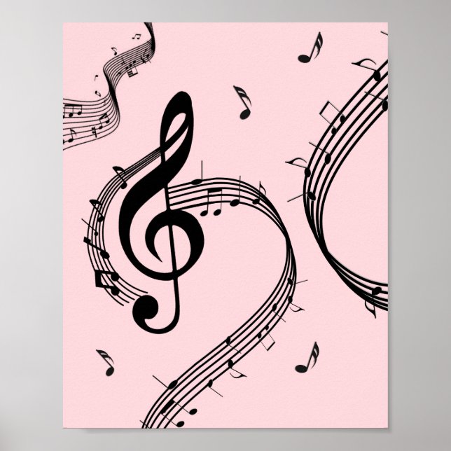 Póster Climactic G Clef Music Pink (Frente)