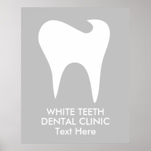 Póster Clínica dental blanca
