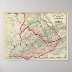 Póster Clinton, condados del centro