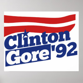 Póster Clinton Gore 92 política retro