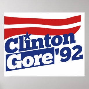 Póster Clinton Gore 92 política retro