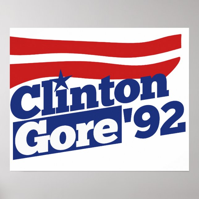 Póster Clinton Gore 92 política retro (Frente)