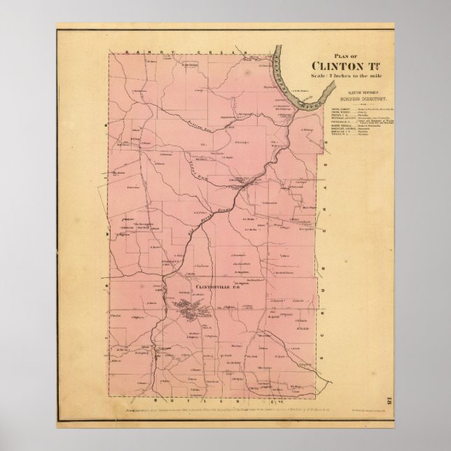 Póster Clinton Township (Frente)