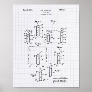 Póster Clip de papel 1933 Patent Art - Peper en línea