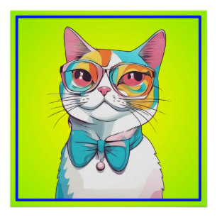 Póster Clipart de Ilustracion de gato