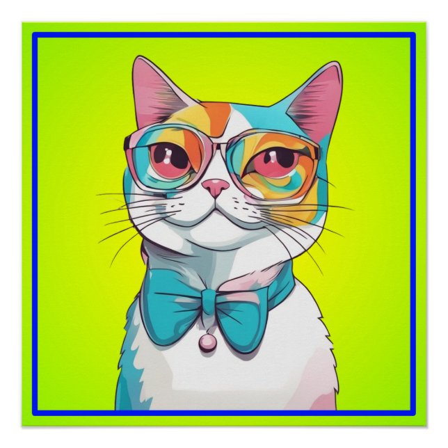 Póster Clipart de Ilustracion de gato (Anverso)