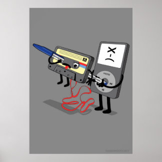 Póster Clipart de Ipod Asesino (cassette de disquetes ret