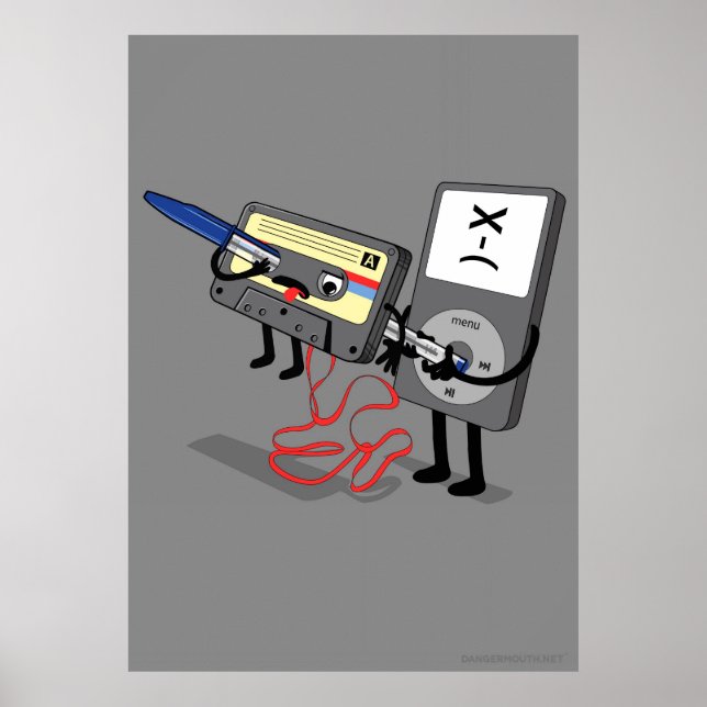 Póster Clipart de Ipod Asesino (cassette de disquetes ret (Frente)