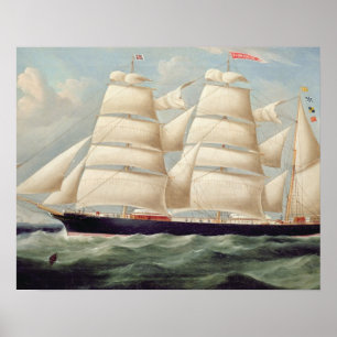 Póster Clipper Barque 'Clendovey' (aceite sobre lienzo)