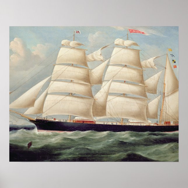 Póster Clipper Barque 'Clendovey' (aceite sobre lienzo) (Frente)