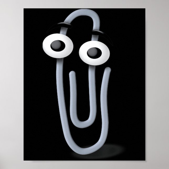 Póster Clippy Paper Clip Funny Meme Page Note  (Frente)