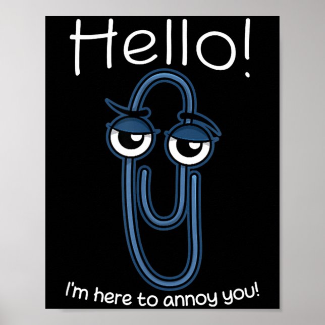 Póster Clippy Paper Clip Funny Meme Page Note Sarcastic  (Frente)
