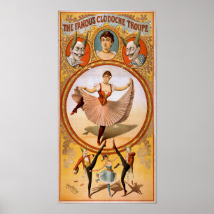 Póster CLODOCHE TROUPE CircusAct VAUDEVILLE Poster