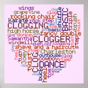Póster Clogger Clogging Word Art