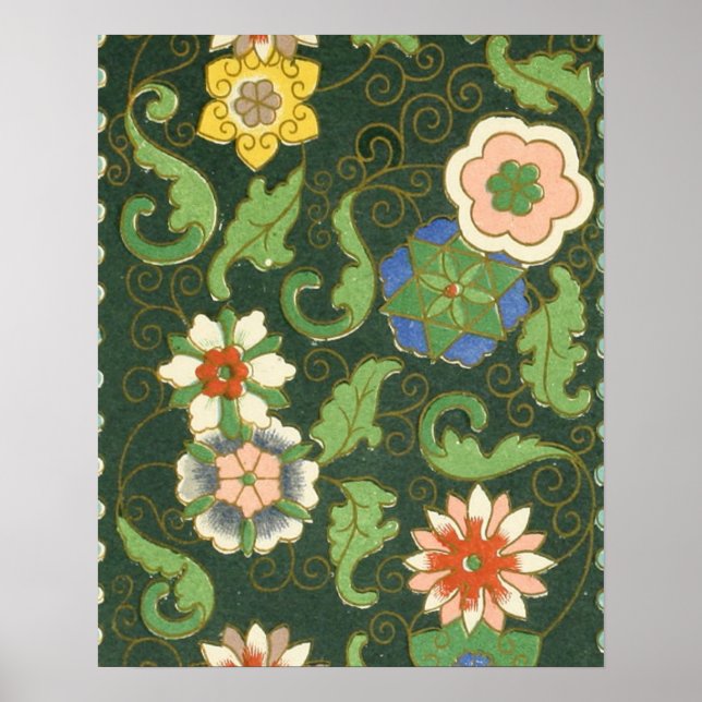 Póster Cloisonne China Patter Asia Oriental (Frente)