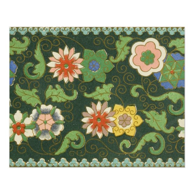 Póster Cloisonne China Patter Asia Oriental (Anverso)