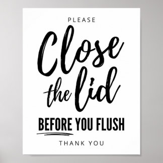 Póster Close the Lid Before You Flush