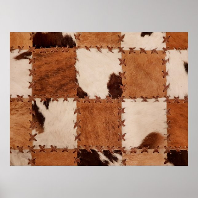 Póster Close up leather patchwork textured background. (Frente)