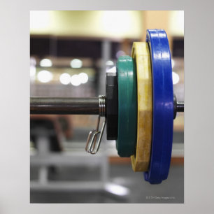 Póster Close-up of the weights on a barbell