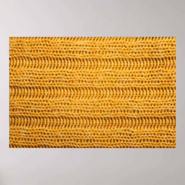 Póster Close up of yellow knitted textured background. Tr (Frente)