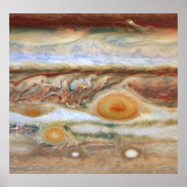 Póster Close Up View of Planet Jupiter's Big Red Spot (Frente)