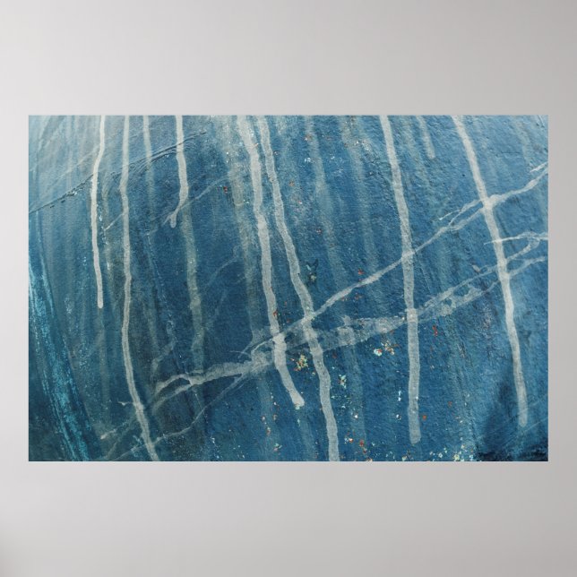 Póster Closeup photo of blue wall paint (Frente)