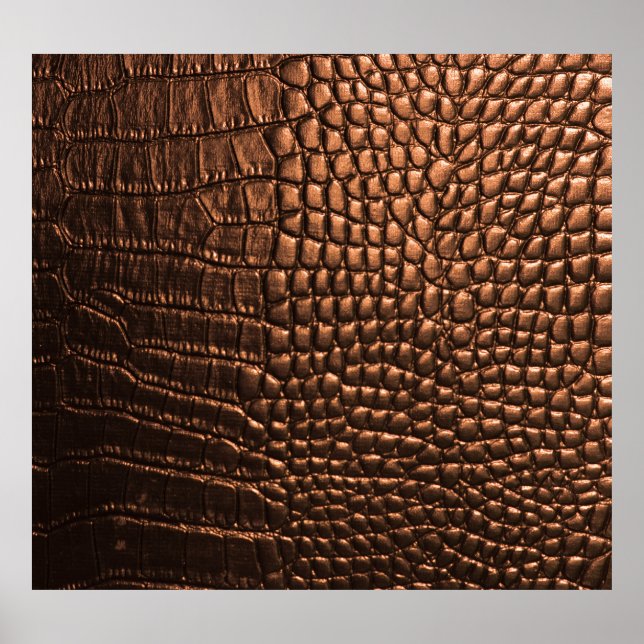 Póster Closeup: textura de cuero de cocodrilo. (Frente)