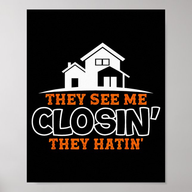 Póster Closing S Like A Boss Real Estate Funny Realtor  (Frente)