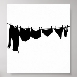 Póster Clothes line silhouette