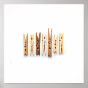 Póster "Clothespins de madera "