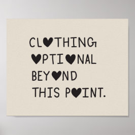 Póster Clothing Optional Beyond This Point