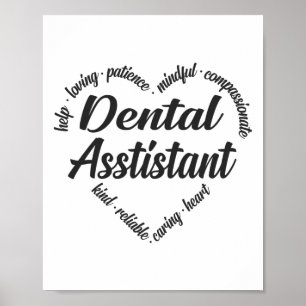 Póster Cloud de Heart Word de Auxiliar Dental