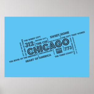 Póster Cloud de Word de Chicago