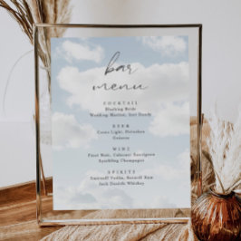 Póster Cloud Nine Theme Cloud 9 Bar Menú