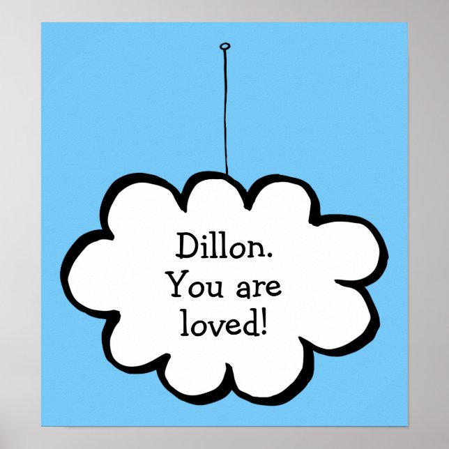 Póster Cloud personalizado en una cadena (Frente)