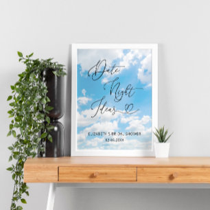 Póster Cloud Them Date Ideas Noche Bridal Shower